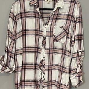 Plaid Button-Up Shirt